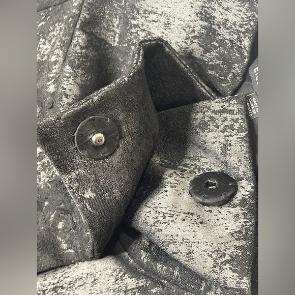 Eileen Fisher Grandeur Jacquard Snap Front Jacket Large Lagenlook Minimalist - Picture 6 of 9